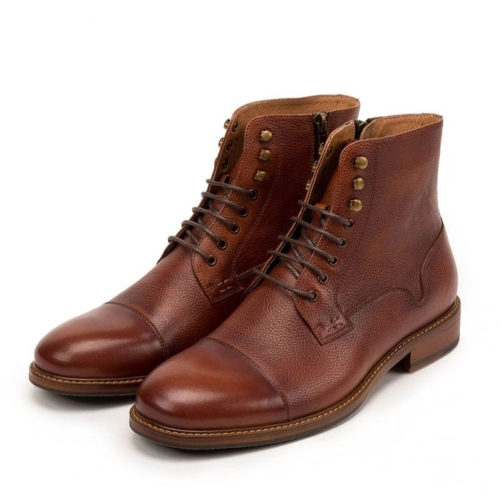 picture of retro british stylish ankle boots that are brown