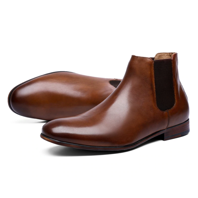 Leather Fashion Chelsea Boots brown