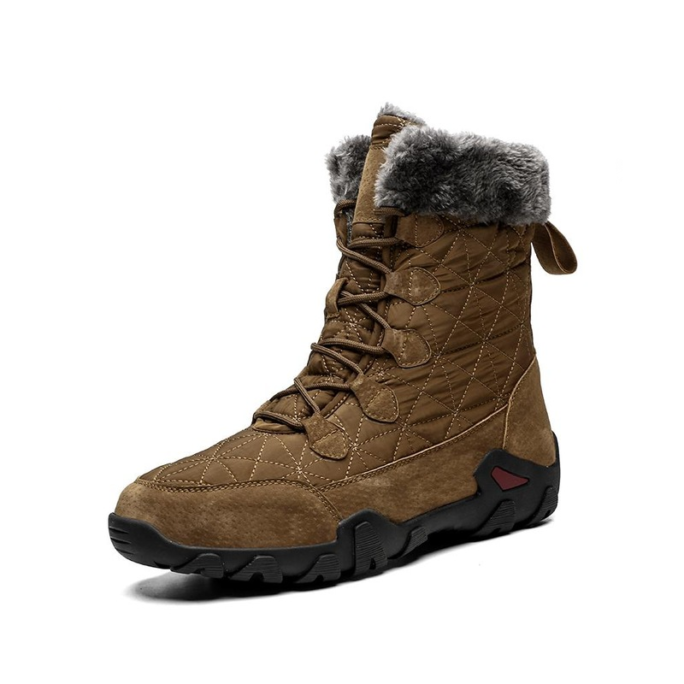 winter fur fashion snow boots in brown