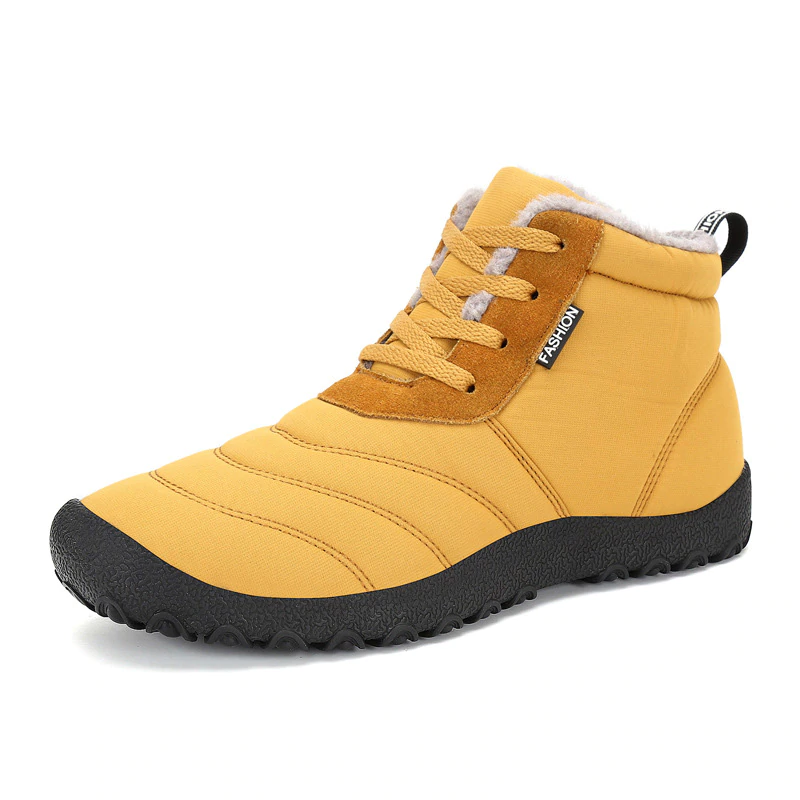 Sleek Waterproof Yellow High Top Sneaker. These Shoes Are Fashion.