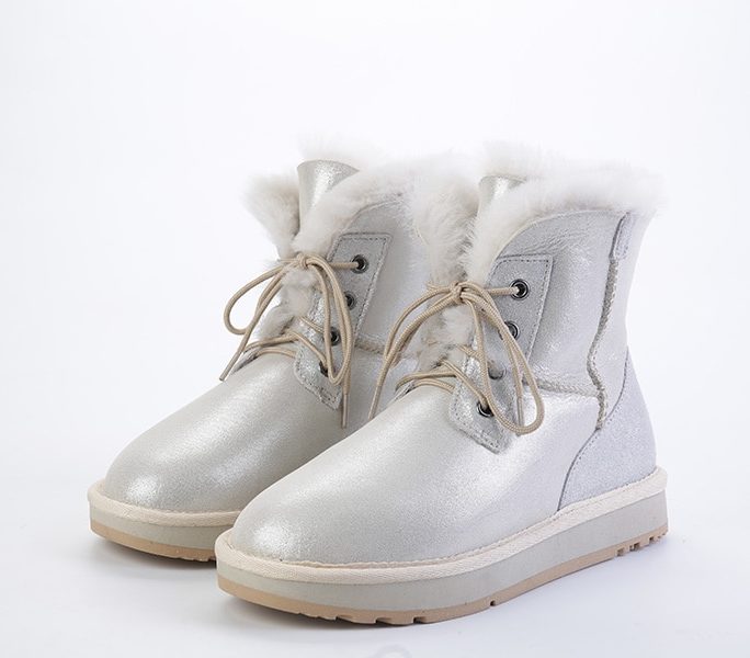 Real Sheepskin Leather Boots w/ Natural Sheep Wool Fur Lining
